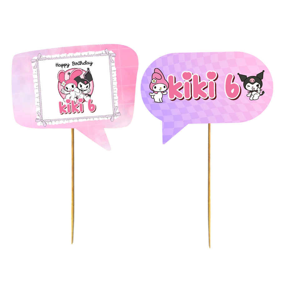 Gepersonaliseerde Kuromi en My Melody photoprops