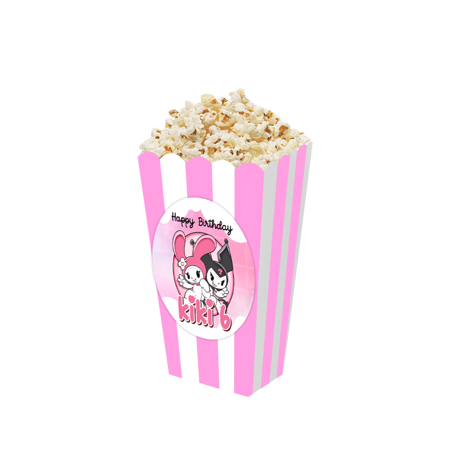 Gepersonaliseerde Kuromi en My Melody 3D popcorn bakjes