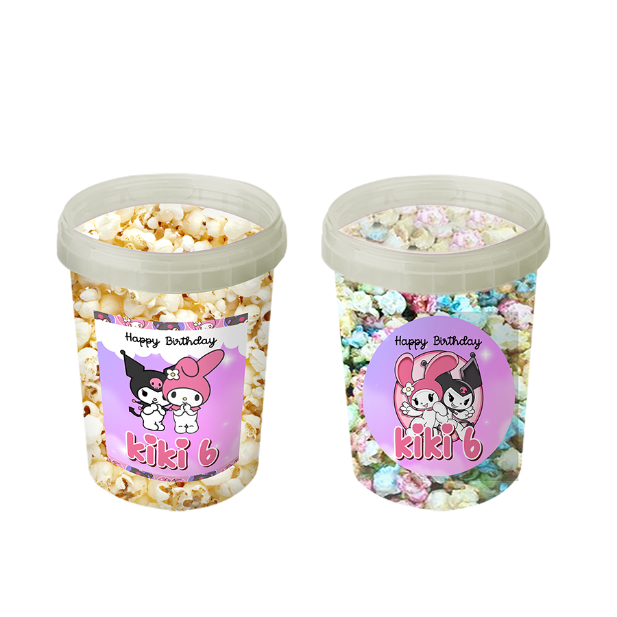 Gepersonaliseerde Kuromi en My Melody popcorn emmers