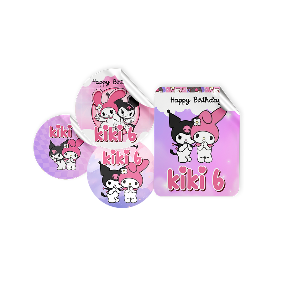 Gepersonaliseerde Kuromi en My Melody Stickers