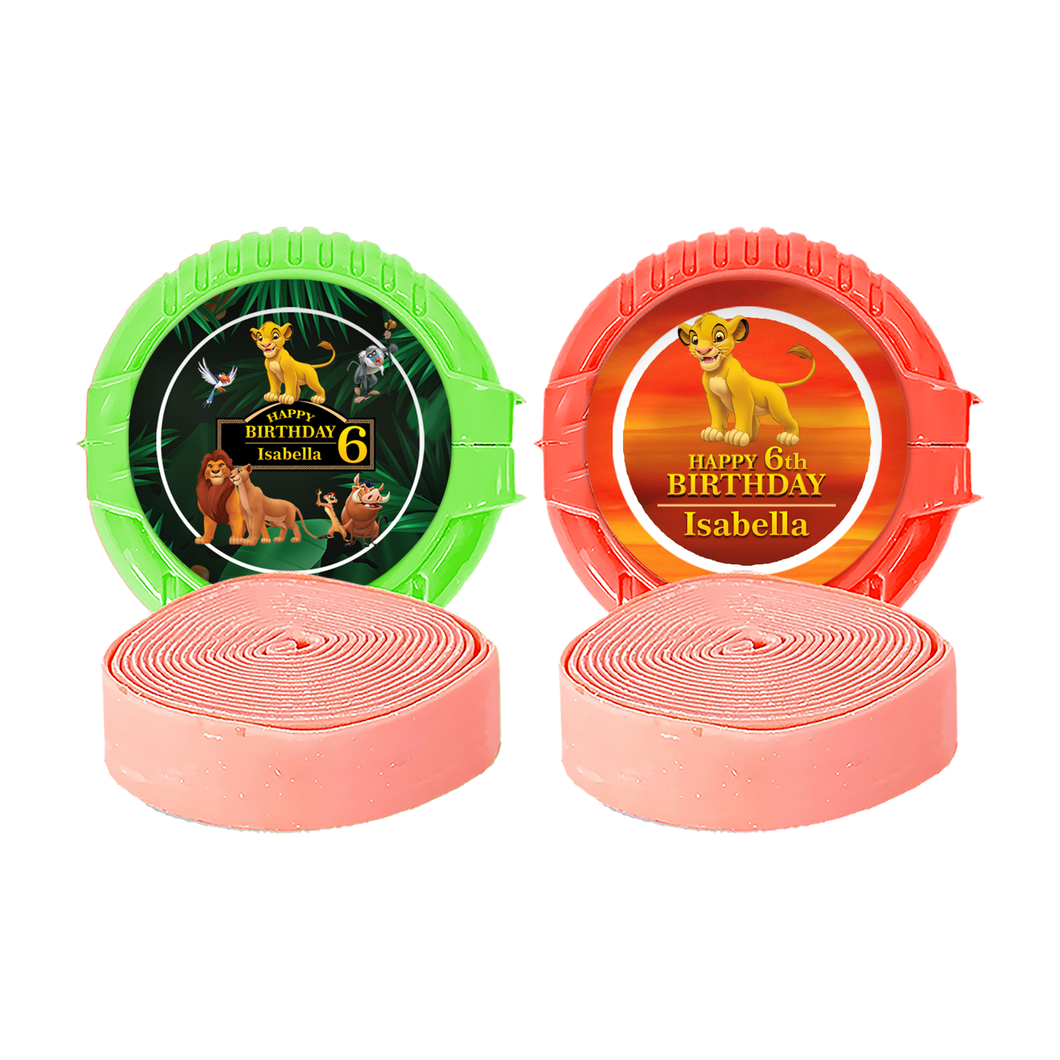 Gepersonaliseerde Lion King ronde kauwgom rollen