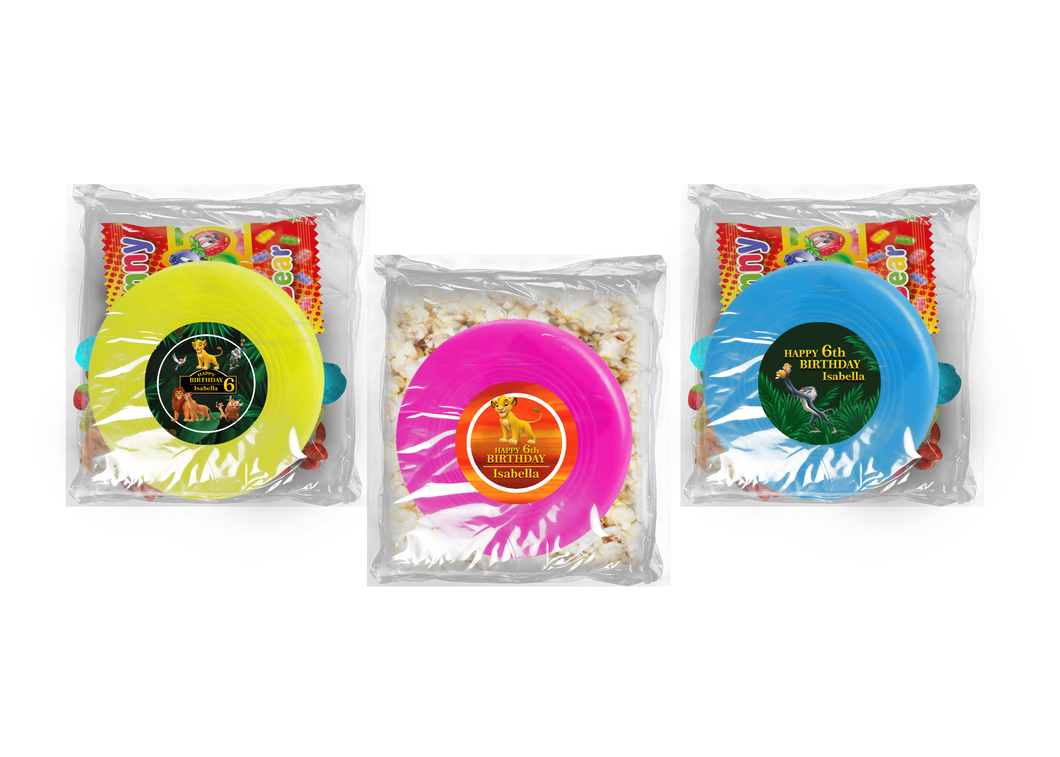 Gepersonaliseerde Lion King snoep of popcorn frisbee zakjes
