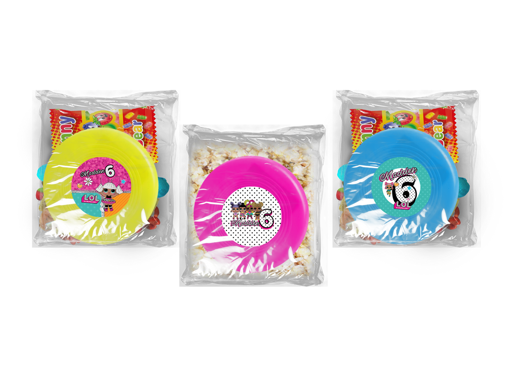 Gepersonaliseerde LOL Surprise snoep of popcorn frisbee zakjes