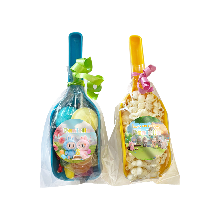Gepersonaliseerde Labubu snoep en popcorn schepjes