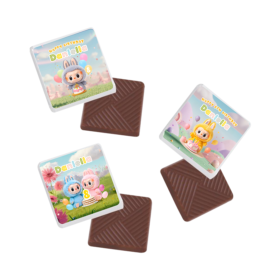 Gepersonaliseerde Labubu napolitaanse chocolaatjes