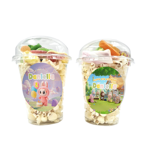 Gepersonaliseerde Labubu snoep en popcorn bekers