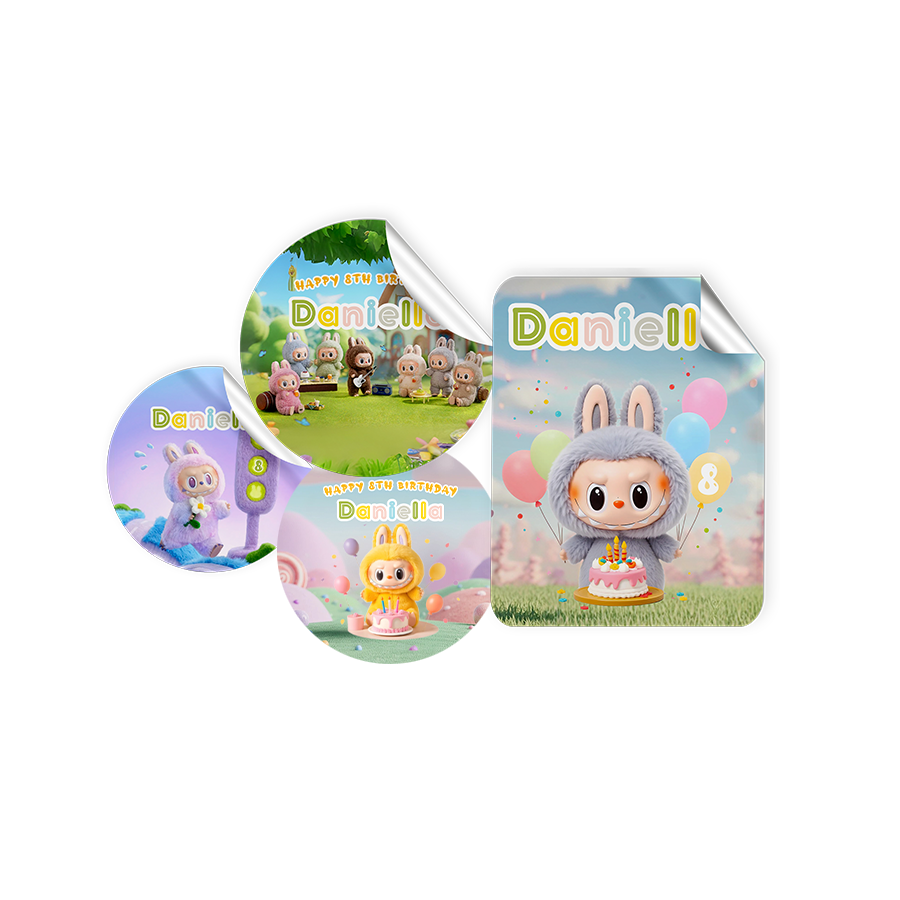 Gepersonaliseerde Labubu Stickers