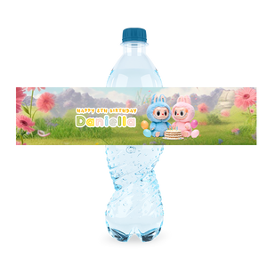 Gepersonaliseerde Labubu waterfles labels en stickers