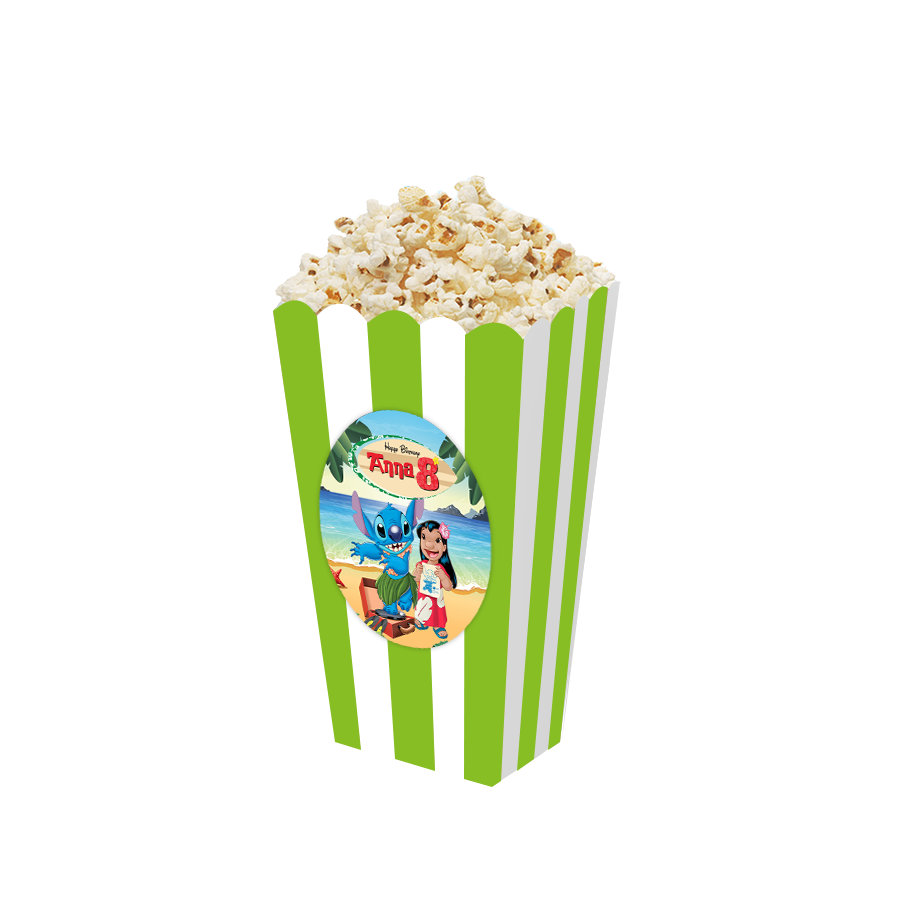 Gepersonaliseerde Lilo en Stitch 3D popcorn bakjes