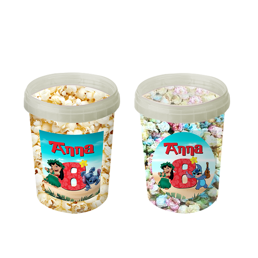 Gepersonaliseerde Lilo en Stitch popcorn emmers