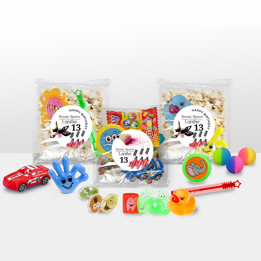 Gepersonaliseerde Makeup & Model snoep en popcorn speelgoed traktatie