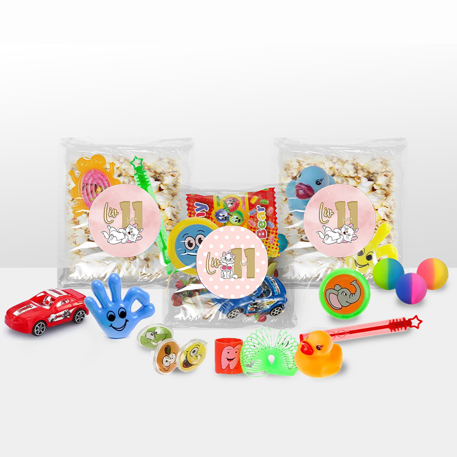 Gepersonaliseerde Marie Cat snoep en popcorn speelgoed traktatie