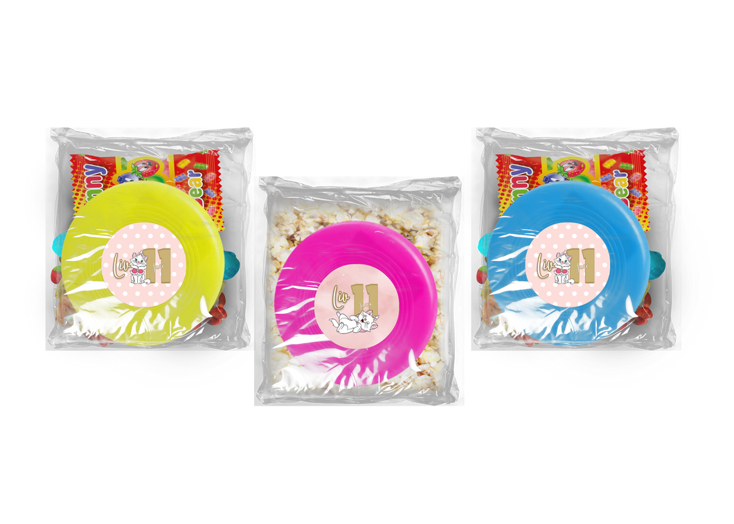 Gepersonaliseerde Marie Cat snoep of popcorn frisbee zakjes