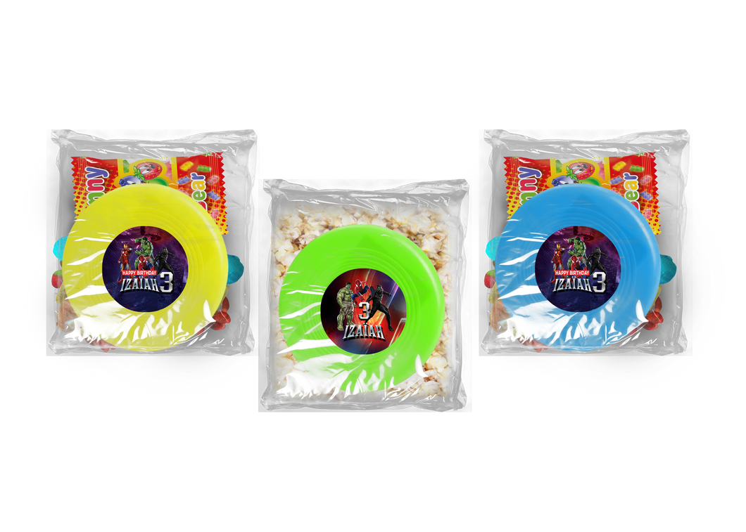 Gepersonaliseerde Marvel snoep of popcorn frisbee zakjes