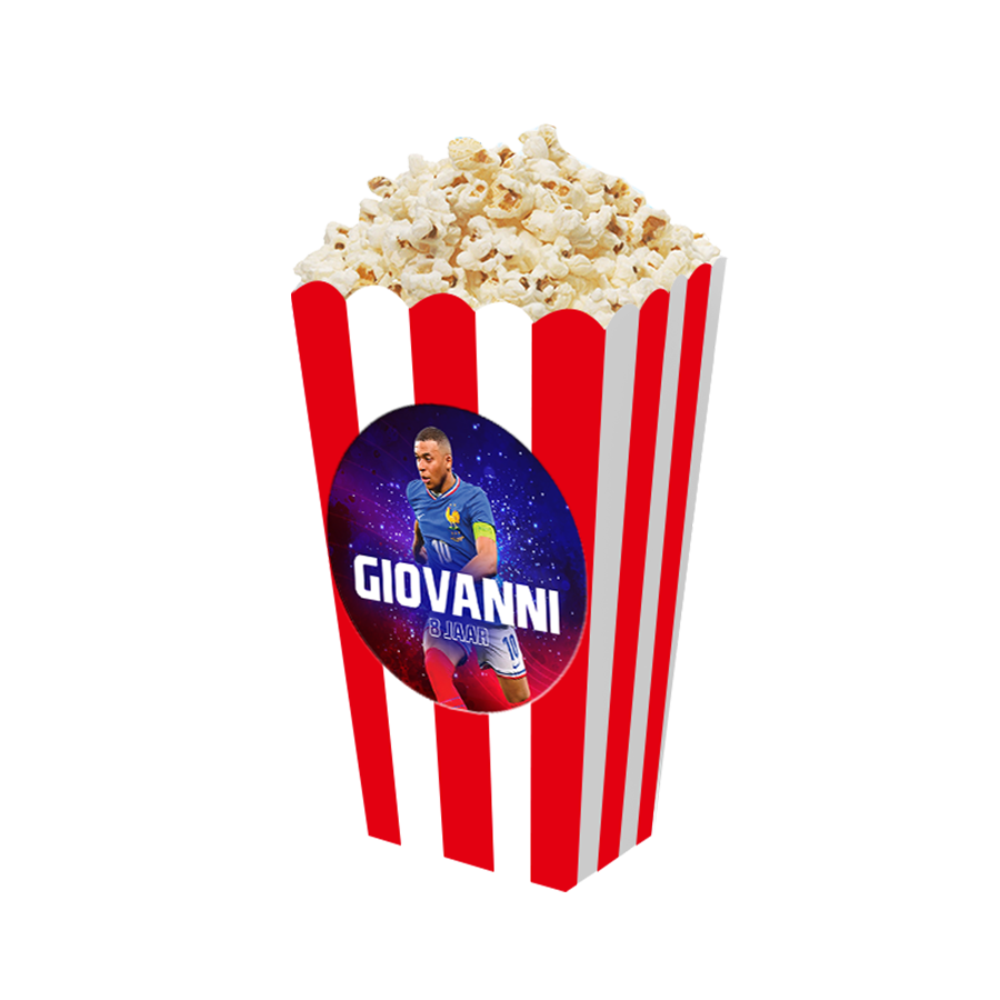 Gepersonaliseerde Kylian Mbappe 3D popcorn bakjes