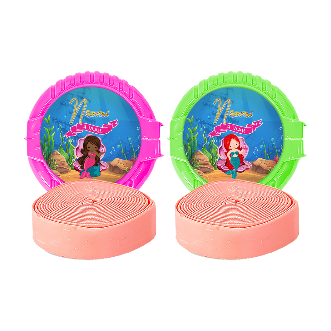 Gepersonaliseerde Zeemeermin Mermaid ronde kauwgom rollen