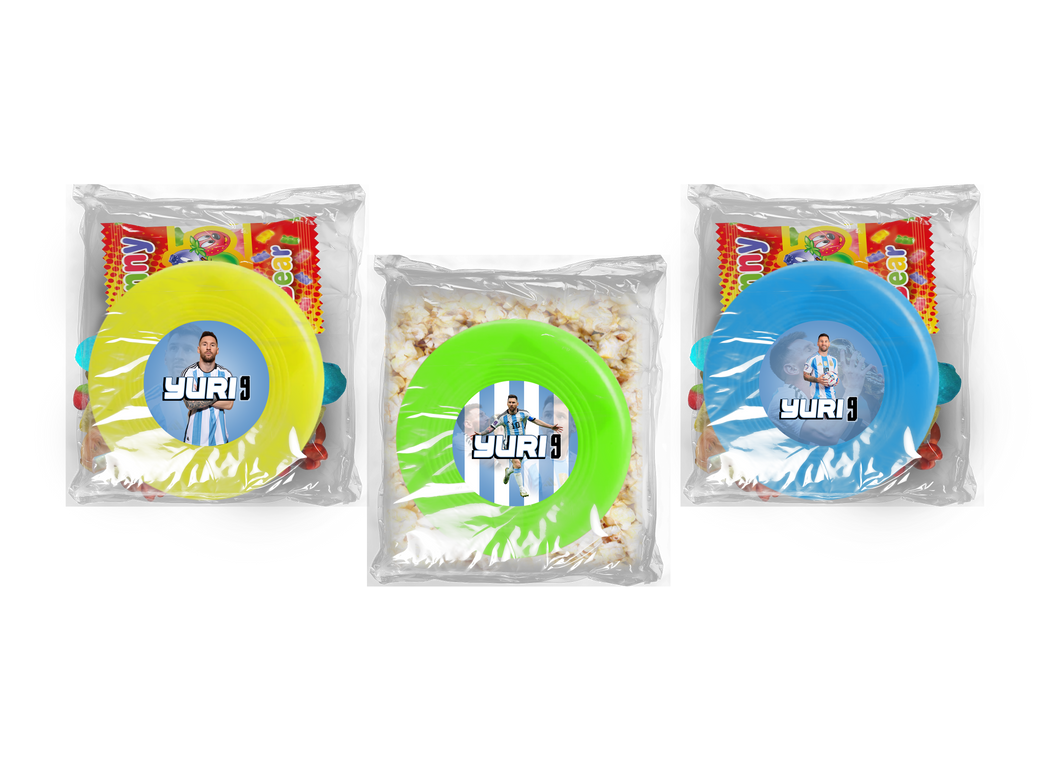 Gepersonaliseerde Messi snoep of popcorn frisbee zakjes