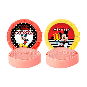 Gepersonaliseerde Mickey Mouse ronde kauwgom rollen