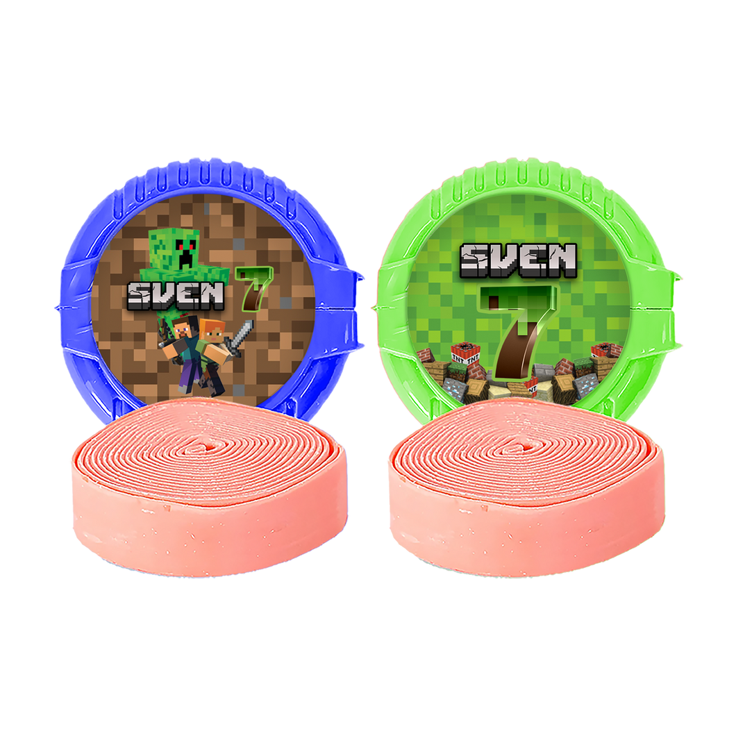Gepersonaliseerde Minecraft ronde kauwgom rollen