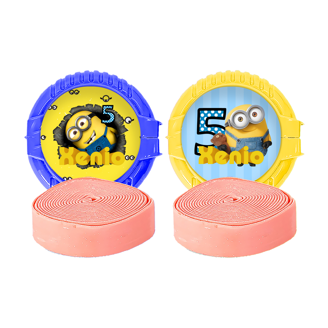 Gepersonaliseerde Minions ronde kauwgom rollen