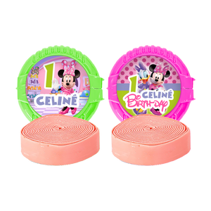Gepersonaliseerde Minnie Mouse Bowtique ronde kauwgom rollen