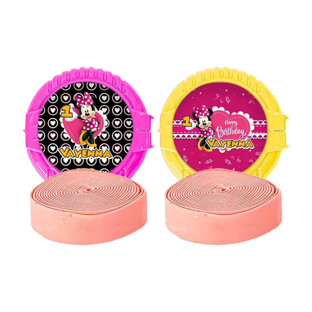 Gepersonaliseerde Minnie Mouse ronde kauwgom rollen