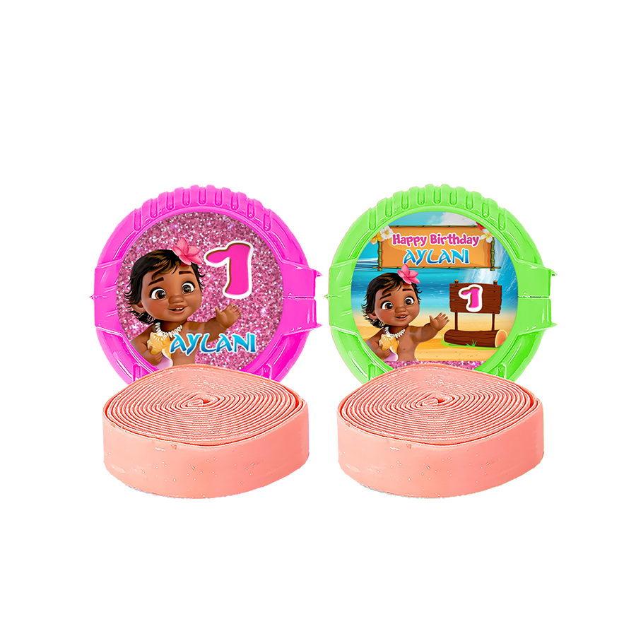 Gepersonaliseerde Moana Baby ronde kauwgom rollen