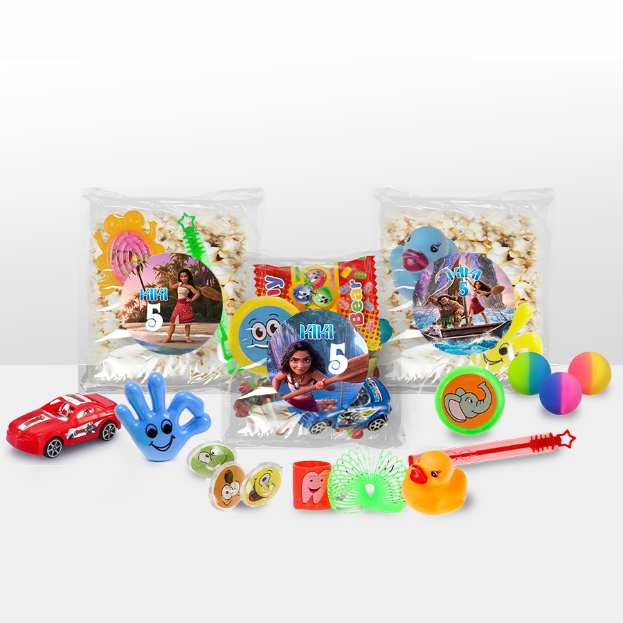 Gepersonaliseerde Moana 2 (Vaiana 2) snoep en popcorn speelgoed traktatie