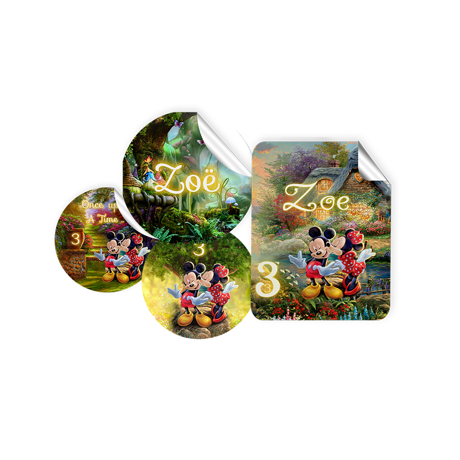 Gepersonaliseerde Mickey & Minnie Mouse Stickers