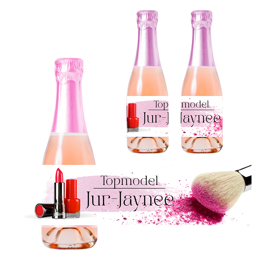 Gepersonaliseerde Makeup & Model Kinder champagne / Bubbelsap labels