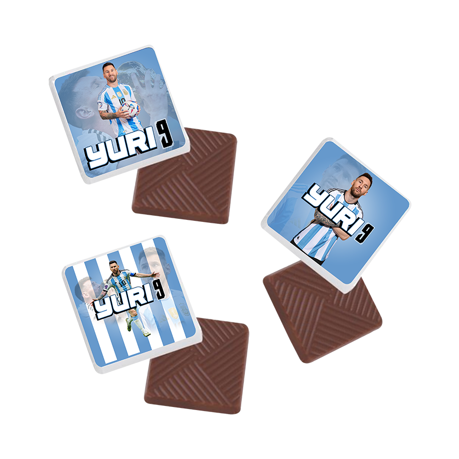 Gepersonaliseerde Messi napolitaanse chocolaatjes