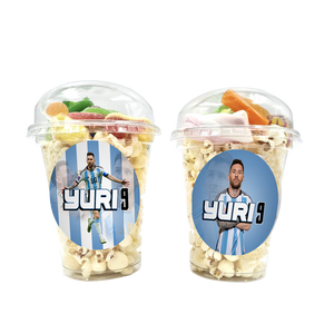 Gepersonaliseerde Messi snoep en popcorn bekers