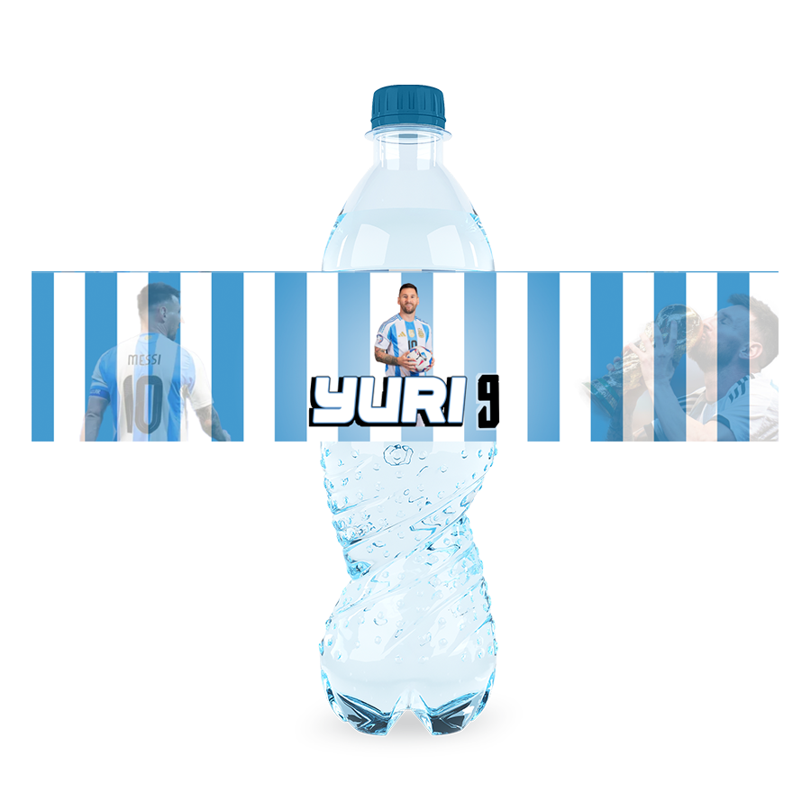 Gepersonaliseerde Messi waterfles labels en stickers