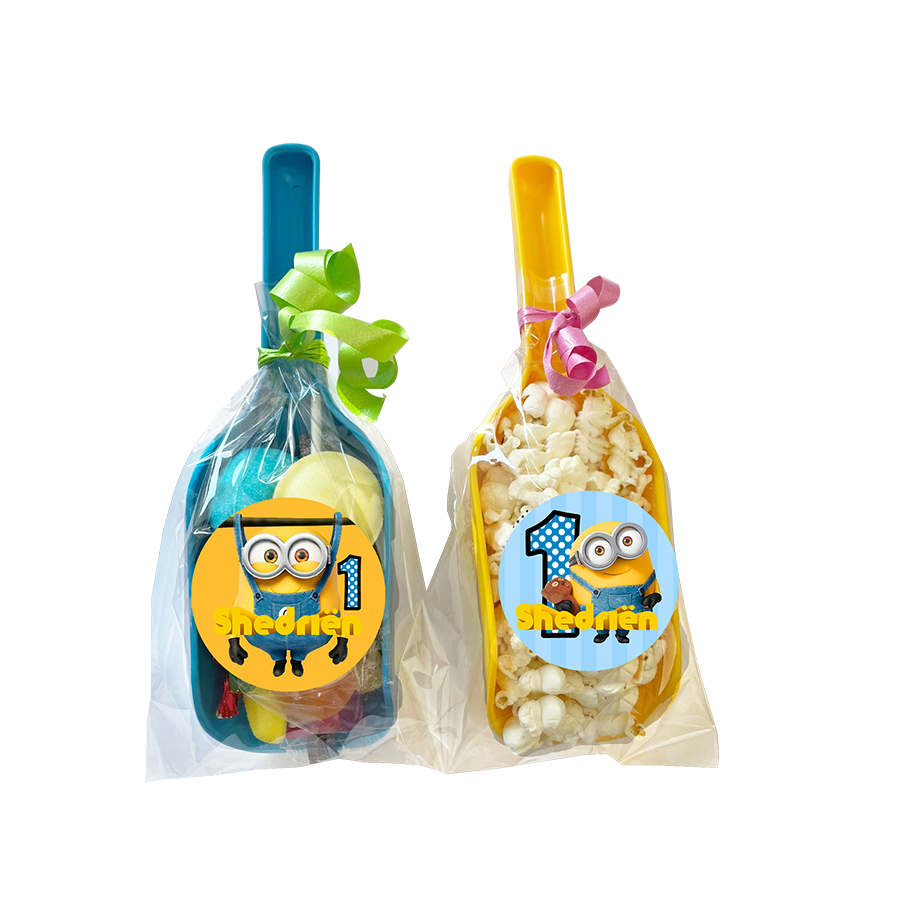 Gepersonaliseerde Minions snoep en popcorn schepjes