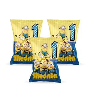 Gepersonaliseerde Minions popcorn uitdeelzakjes