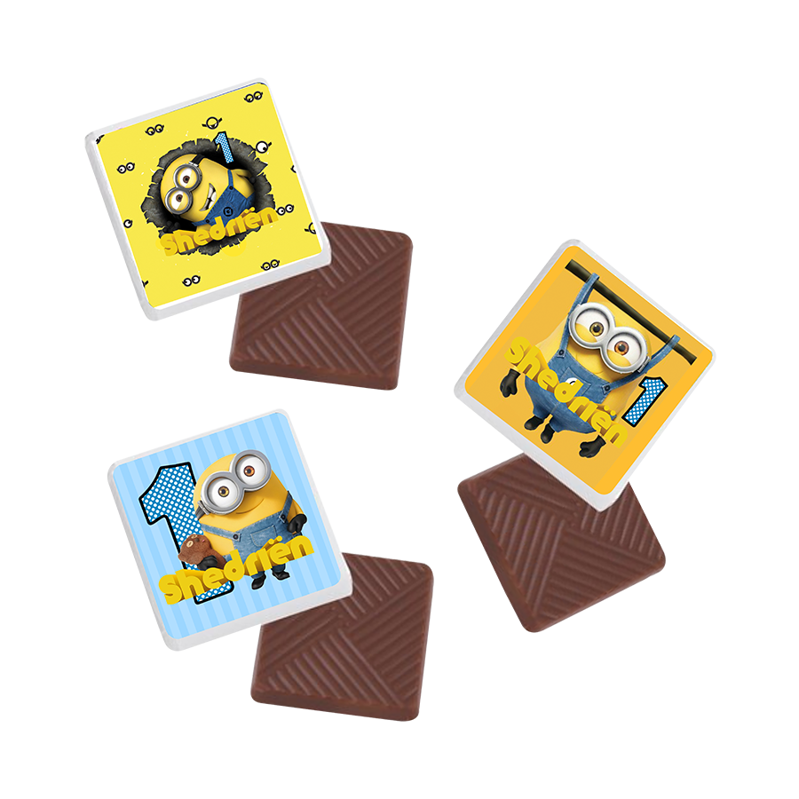 Gepersonaliseerde Minions napolitaanse chocolaatjes