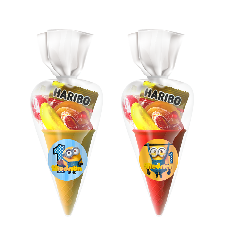 Gepersonaliseerde Minions snoep en popcorn ijshoorn