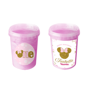 Gepersonaliseerde Minnie Mouse Goud suikerspin emmers