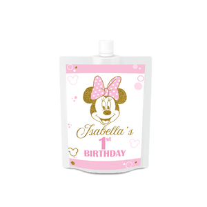 Gepersonaliseerde Minnie Mouse Goud Drinkzakjes