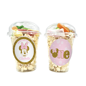 Gepersonaliseerde Minnie Mouse Goud snoep en popcorn bekers