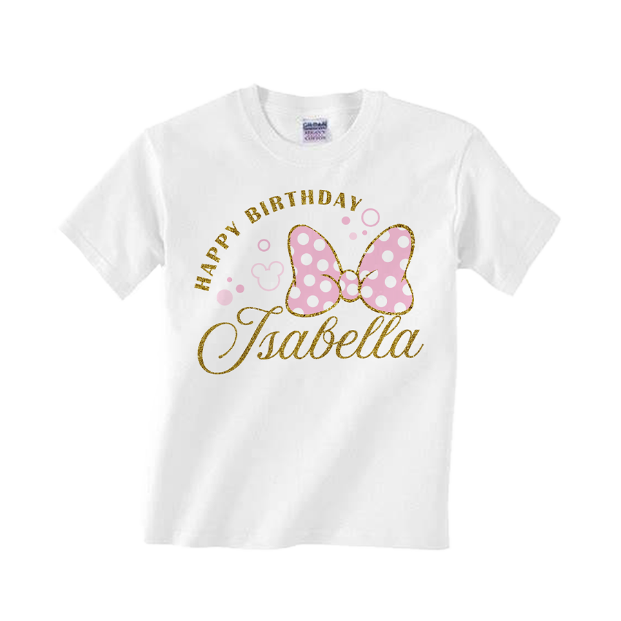 Gepersonaliseerde Minnie Mouse Goud T-shirts