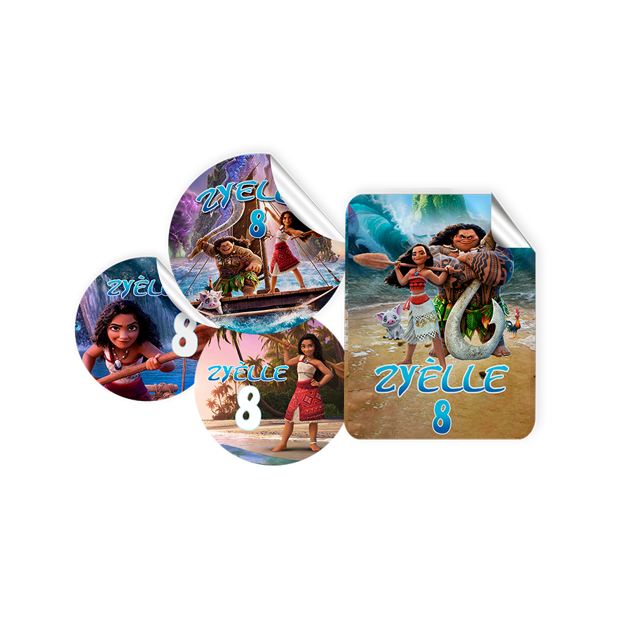 Gepersonaliseerde Moana 2 (Vaiana 2) Stickers