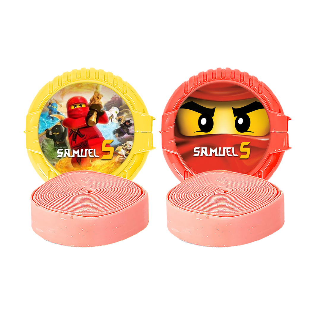 Gepersonaliseerde NinjaGo ronde kauwgom rollen