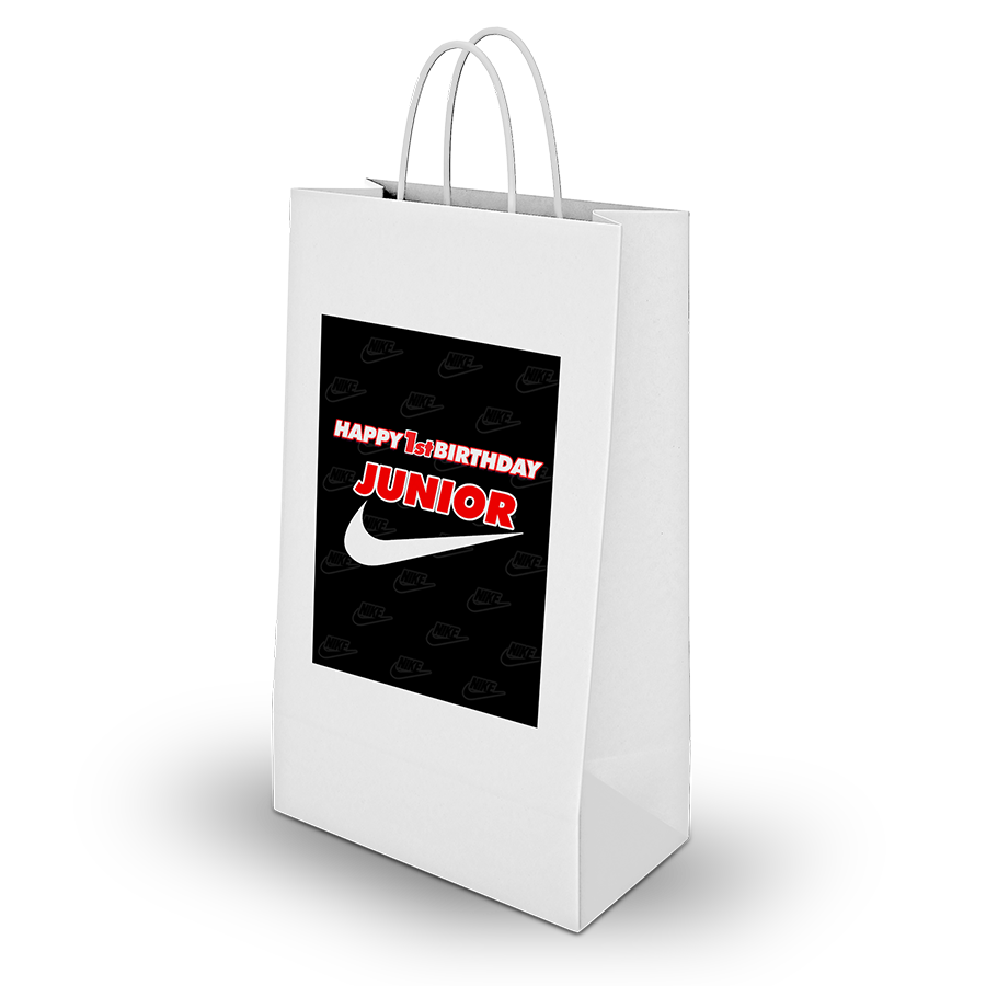Gepersonaliseerde Nike traktatie uitdeel tasjes