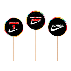 Gepersonaliseerde Nike ronde regenboog lollies