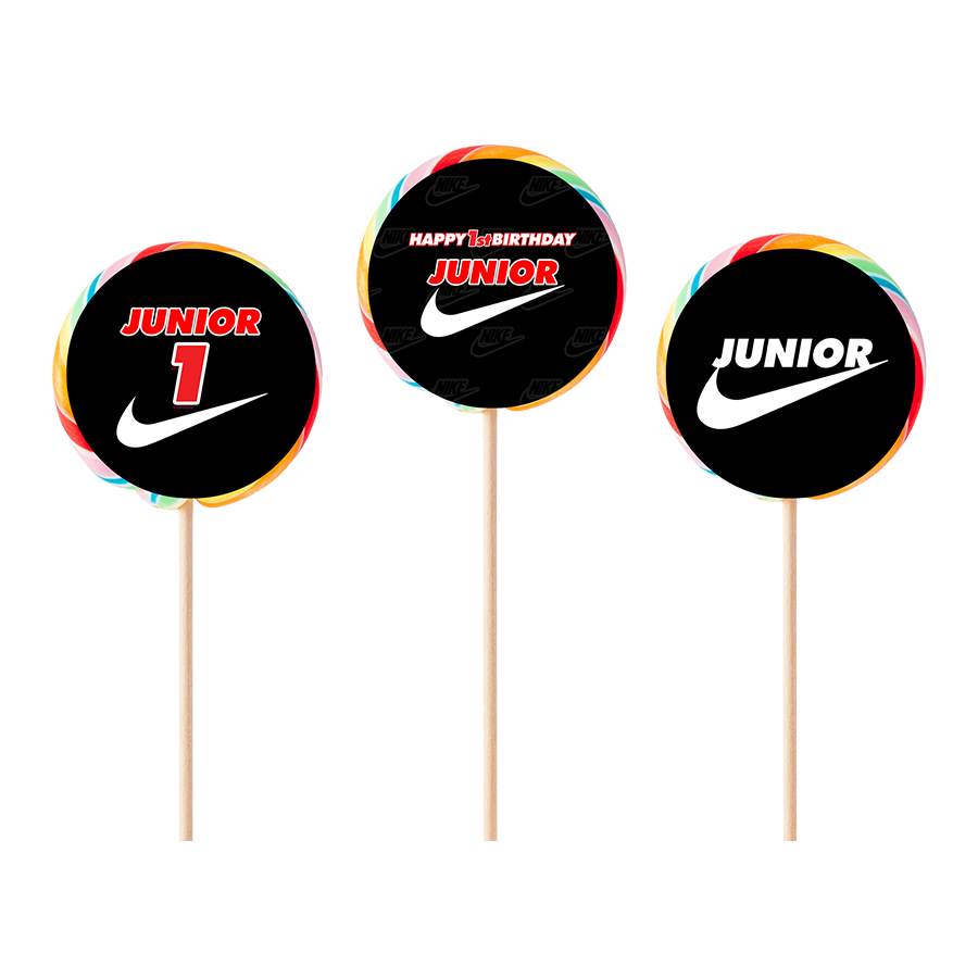 Gepersonaliseerde Nike ronde regenboog lollies