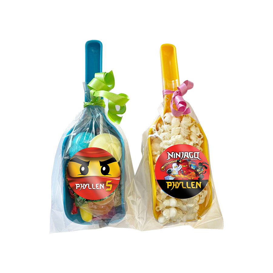Gepersonaliseerde NinjaGo snoep en popcorn schepjes
