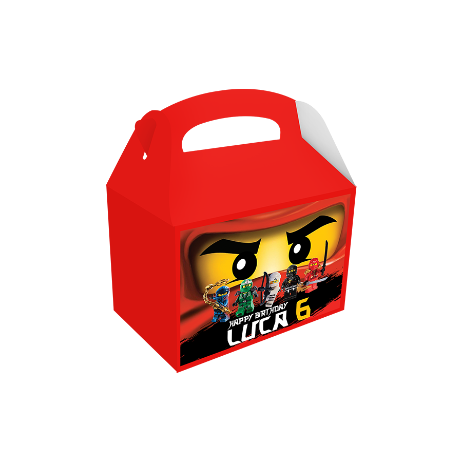 Gepersonaliseerde NinjaGo traktatie uitdeel doos
