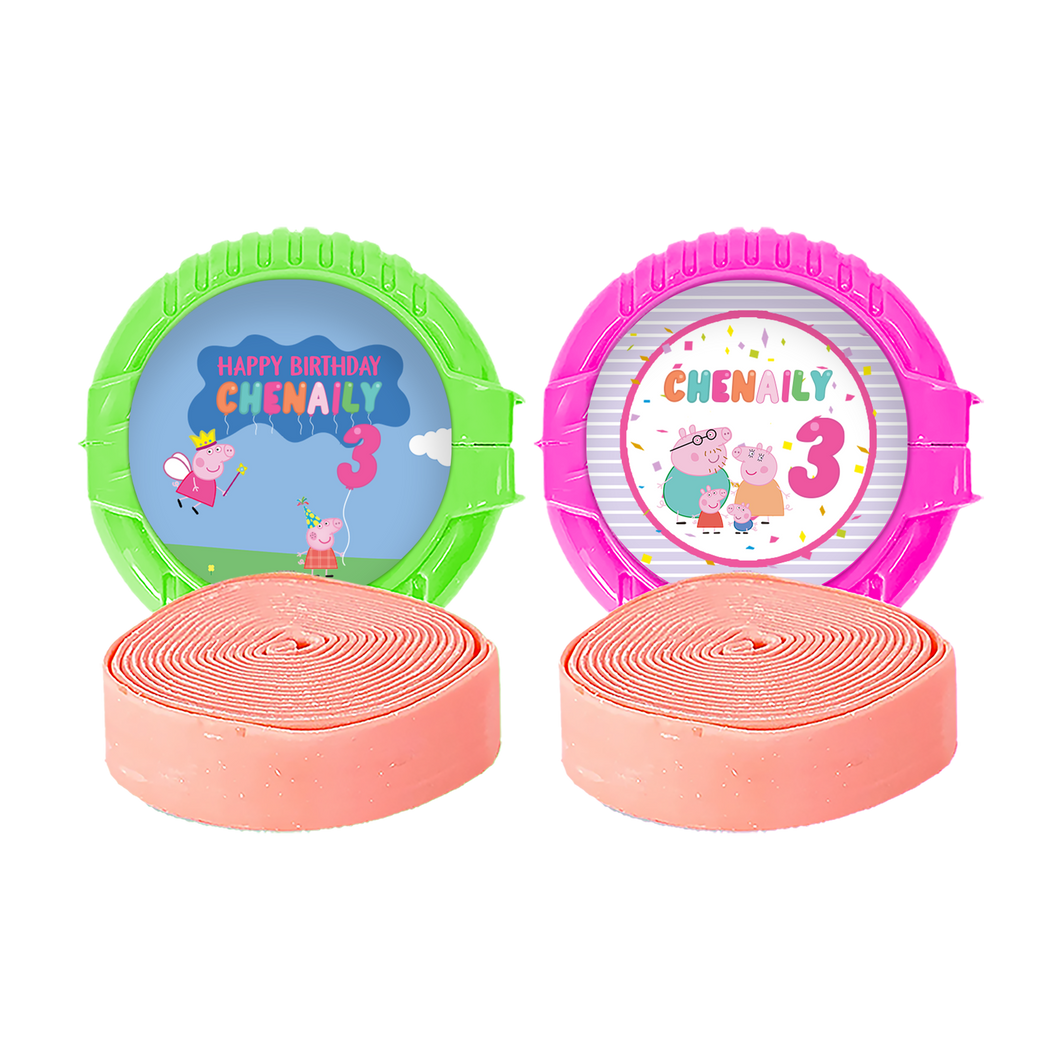 Gepersonaliseerde Peppa Pig ronde kauwgom rollen