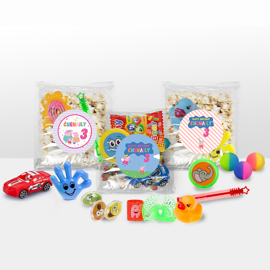 Gepersonaliseerde Peppa Pig snoep en popcorn speelgoed traktatie